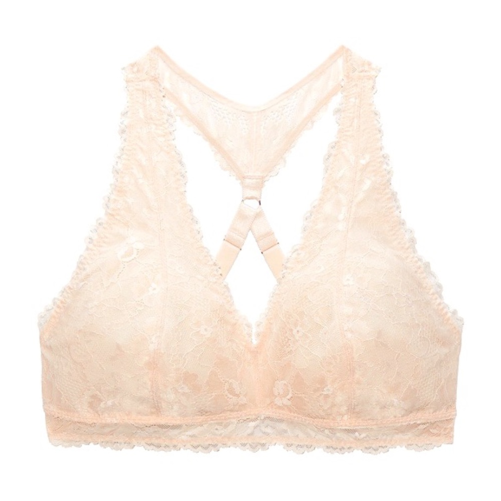 Savage X Fenty Floral Lace Racerback Bralette Pink